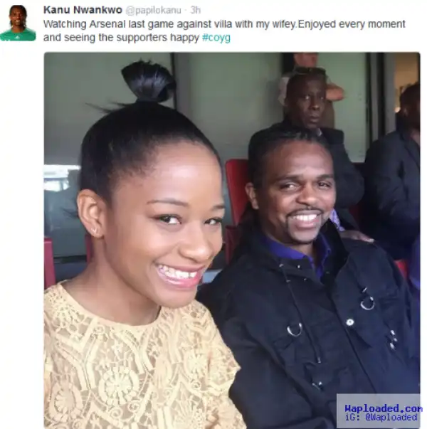 Photo: Kanu Nwankwo shares cute photo with his wife